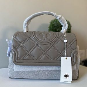 Tory Burch Fleming Soft Top Handle Grey Heron